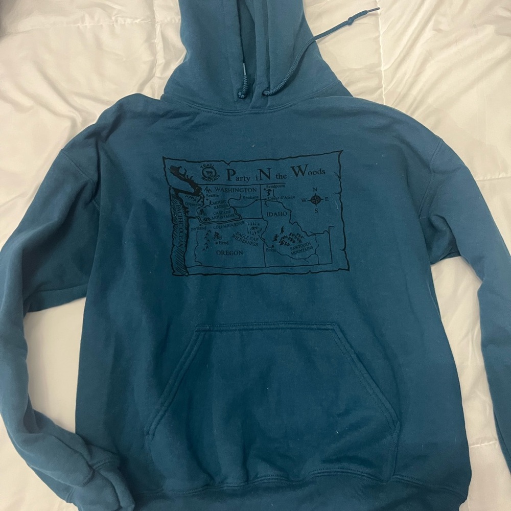 Gildan Teal Graphic Hoodie